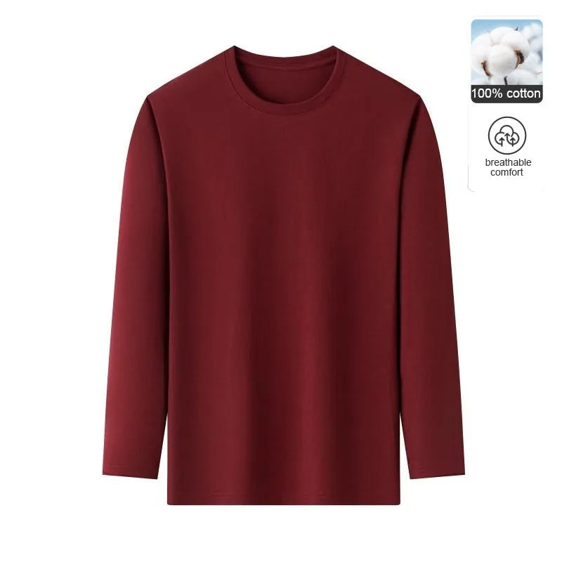 Toppkvalitet 100 % bomull Modemärke Enfärgade rundhalsade T-shirts Nya M
