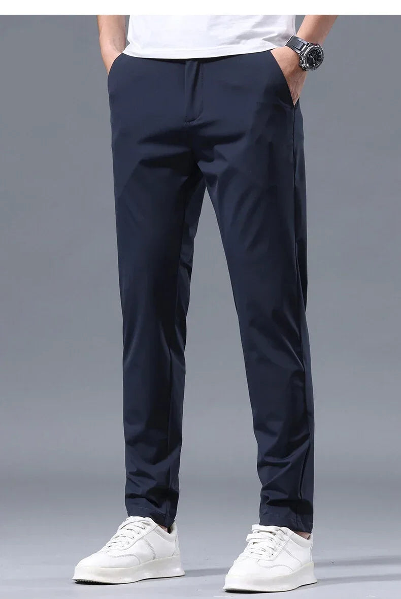 Men's Thin Slim Straight Casual Pants Business Leisure Classic Spring
