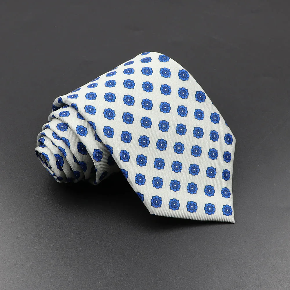 Men's Fashion Silk Tie 7. Soft Novelty Tie Blue Green Orange Color Tie