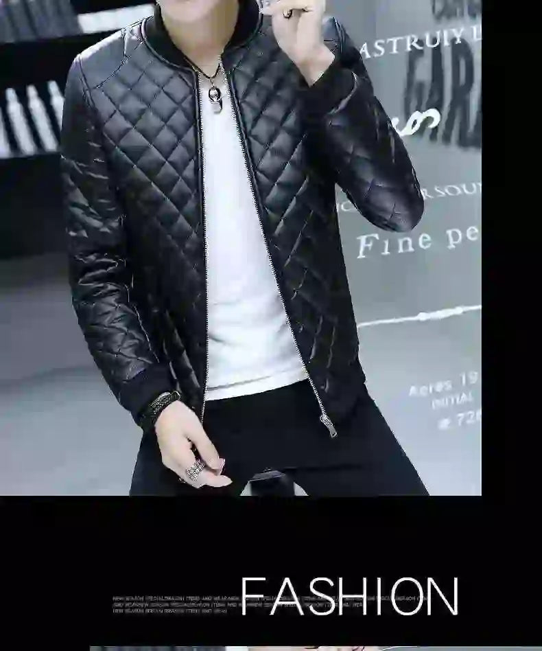 Mens Biker Clothes Slim Fit Casual Leather Jackets Trendy Mens Jackets Fashion Brand Vintage Leather Coats Men's Motorcycle Coat