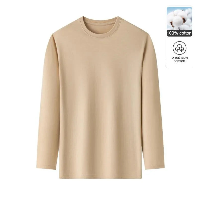 Toppkvalitet 100 % bomull Modemärke Enfärgade rundhalsade T-shirts Nya M