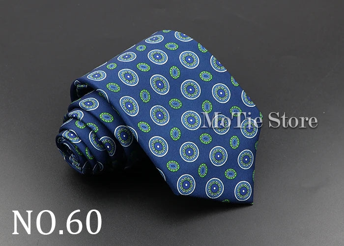 Men's Fashion Silk Tie 7. Soft Novelty Tie Blue Green Orange Color Tie