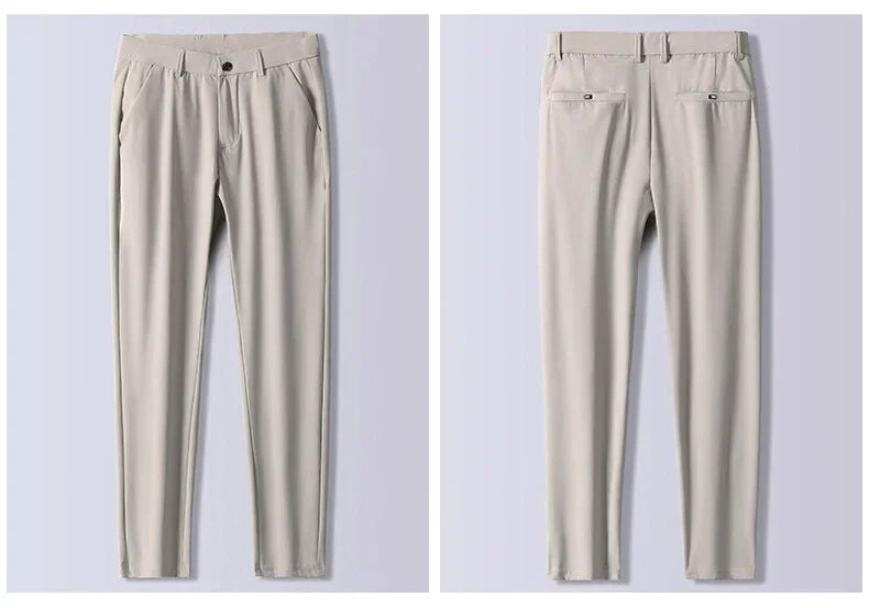 Men's Thin Slim Straight Casual Pants Business Leisure Classic Spring
