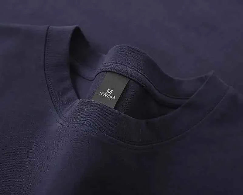 Cotton 600G Heavyweight Pure Cotton Short Sleeved T-shirt for Men and Women Half Sleeved Summer Solid Color Thick Loose T-shirt