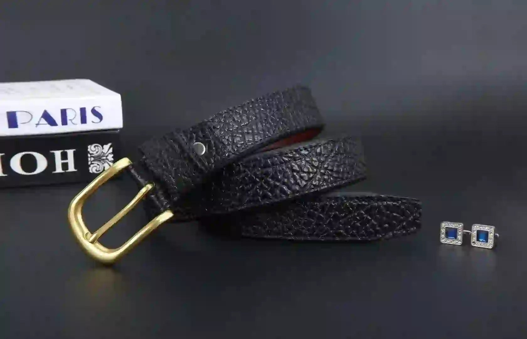Men's leather belt made of buffalo hide, high-end trousers belt, durab