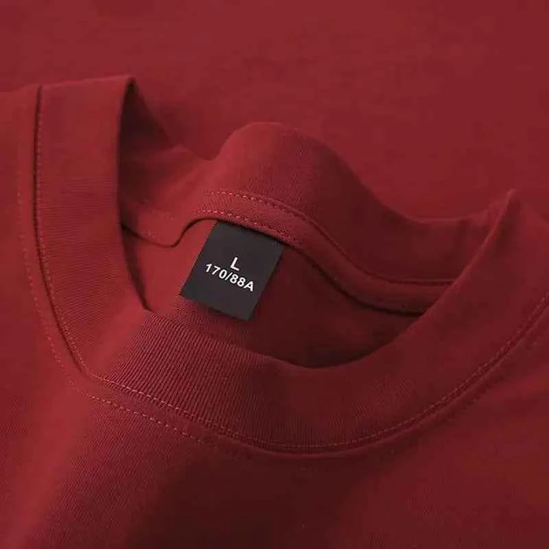 Cotton 600G Heavyweight Pure Cotton Short Sleeved T-shirt for Men and Women Half Sleeved Summer Solid Color Thick Loose T-shirt