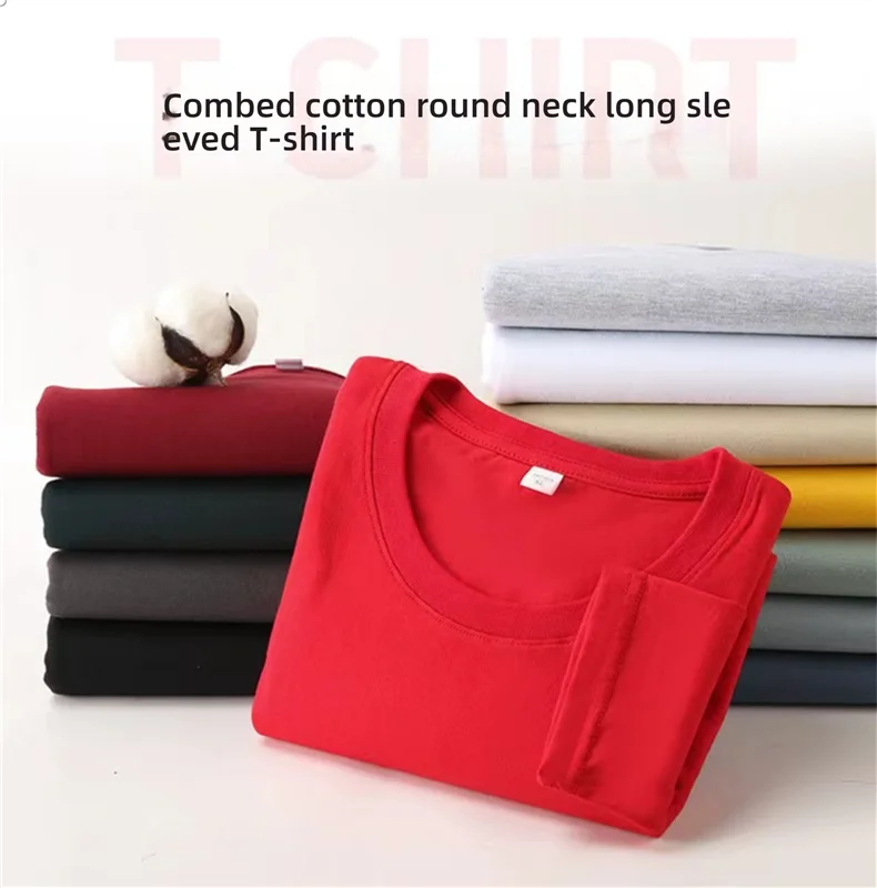 Toppkvalitet 100 % bomull Modemärke Enfärgade rundhalsade T-shirts Nya M