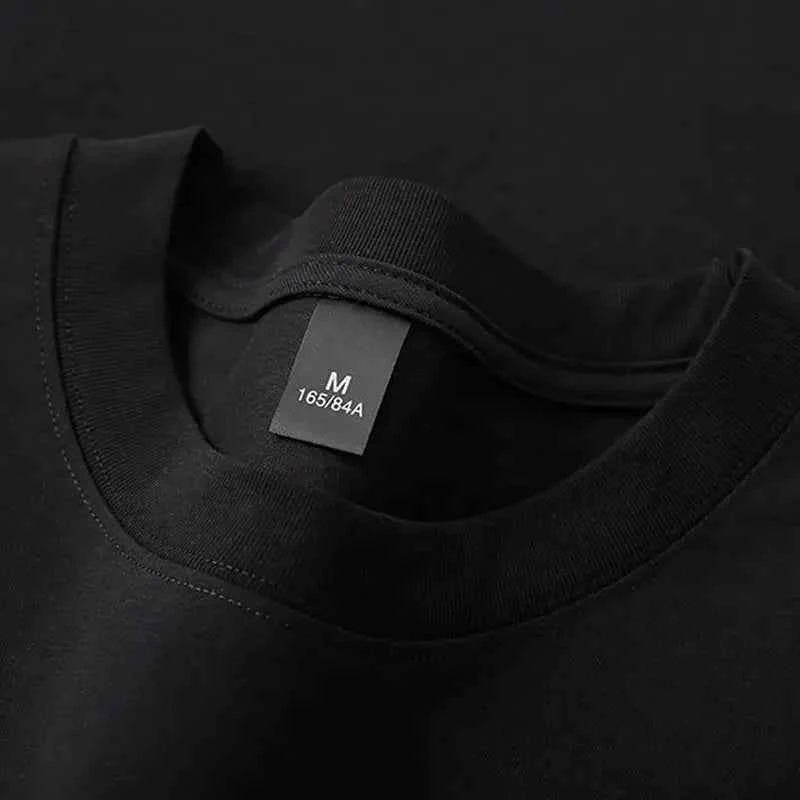 Cotton 600G Heavyweight Pure Cotton Short Sleeved T-shirt for Men and Women Half Sleeved Summer Solid Color Thick Loose T-shirt