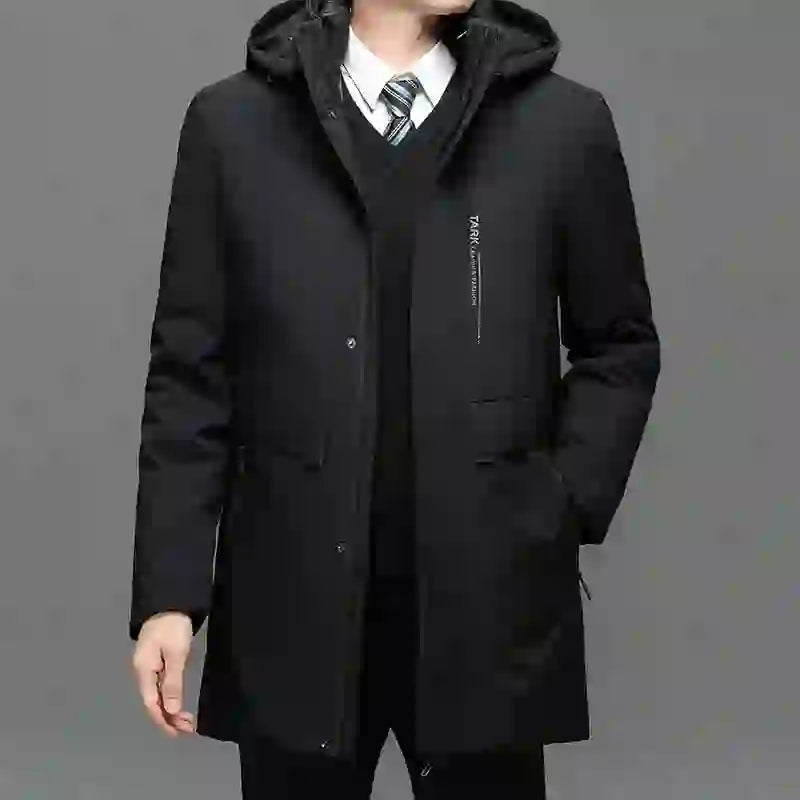 Men's Hooded Jackets Casual Outwear Long Parkas Men New Autumn Winter