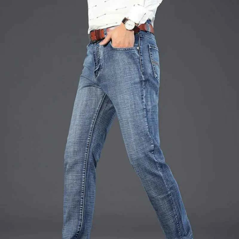 2025 Men’s High-Quality Denim Pants Spring Casual Business Straight Fit Loose Elasticated Mens Pants for Daily Wear Office Wor