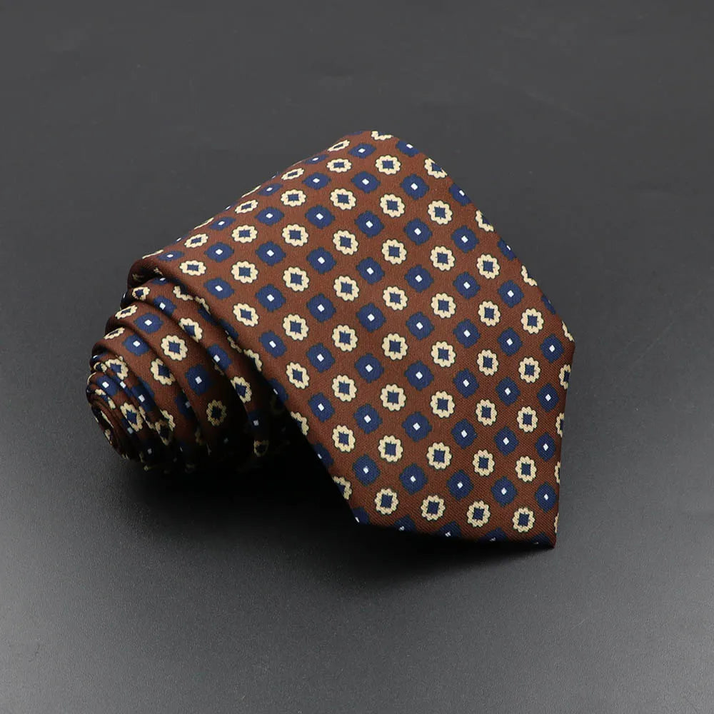 Men's Fashion Silk Tie 7. Soft Novelty Tie Blue Green Orange Color Tie