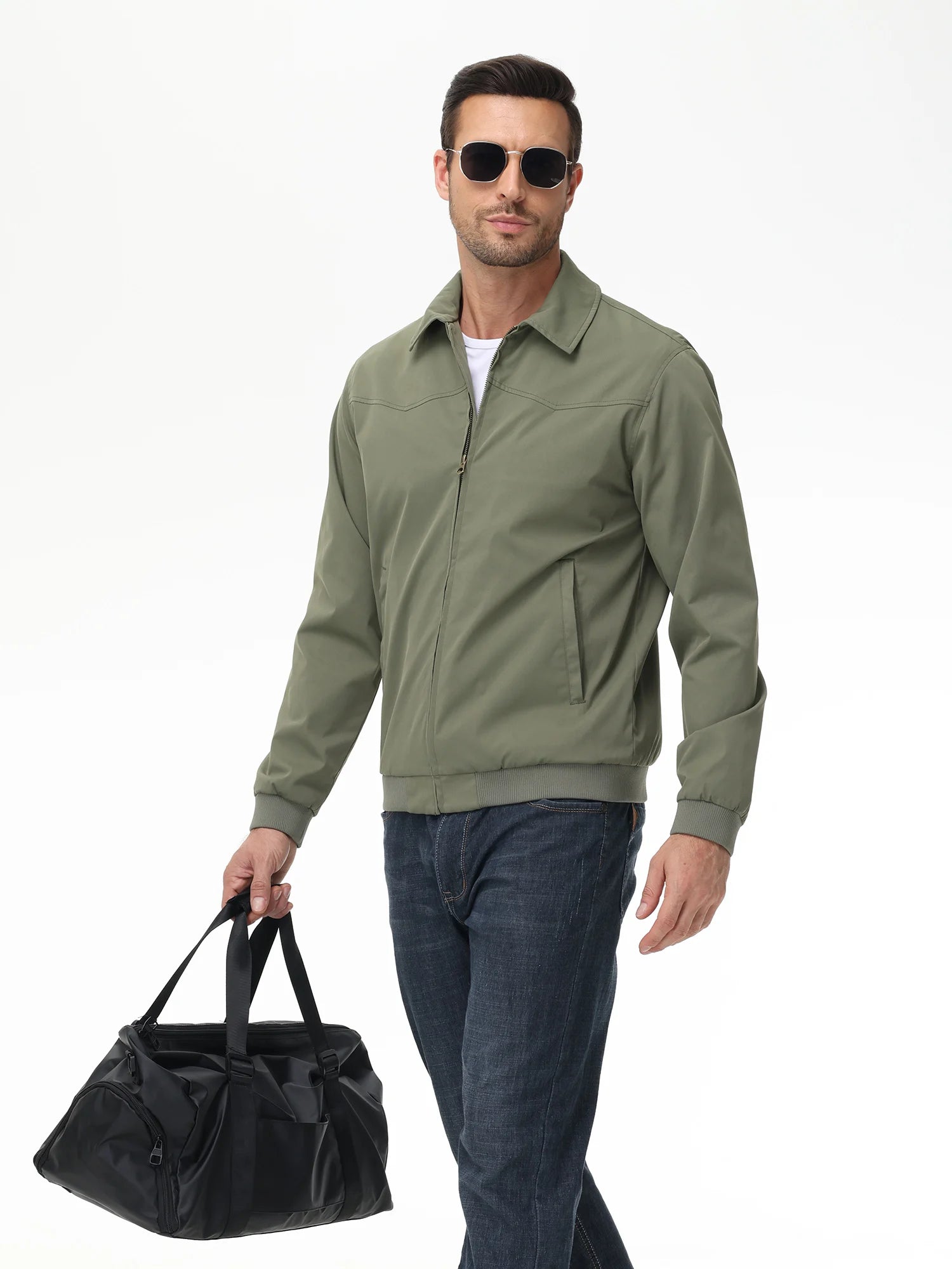 Men's Business Casua Jacket, Autumn Winter Windbreaker Waterproof Warm