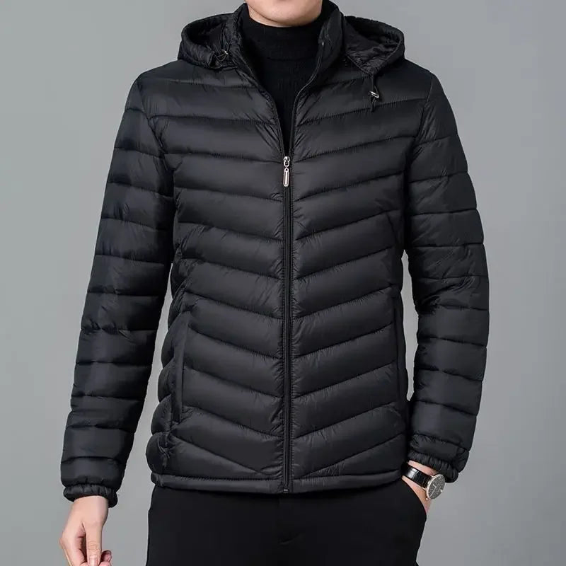Man Padded Coat Hooded Down Jackets For Men Lightweight Puffer Padding