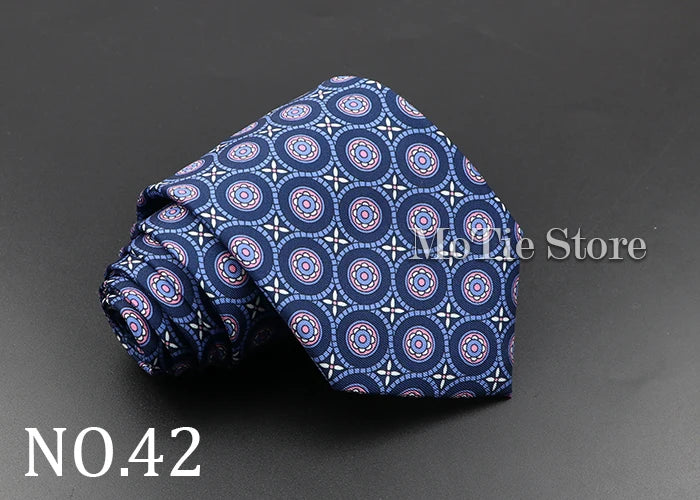 Men's Fashion Silk Tie 7. Soft Novelty Tie Blue Green Orange Color Tie