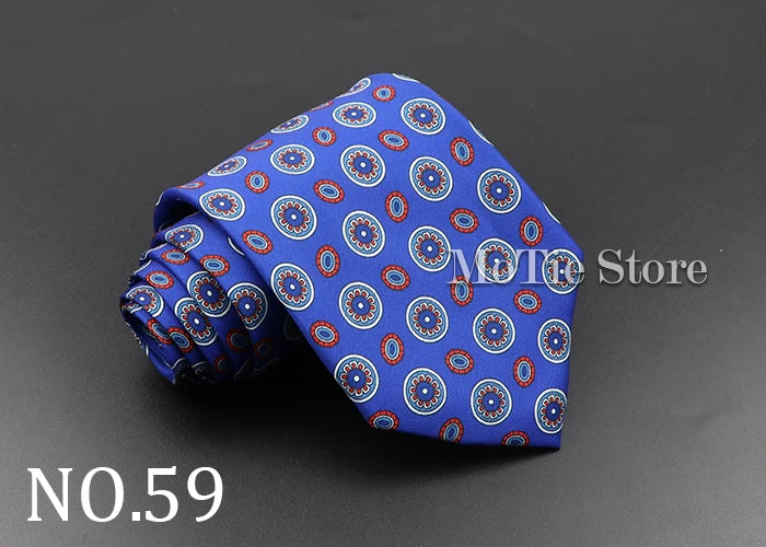 Men's Fashion Silk Tie 7. Soft Novelty Tie Blue Green Orange Color Tie