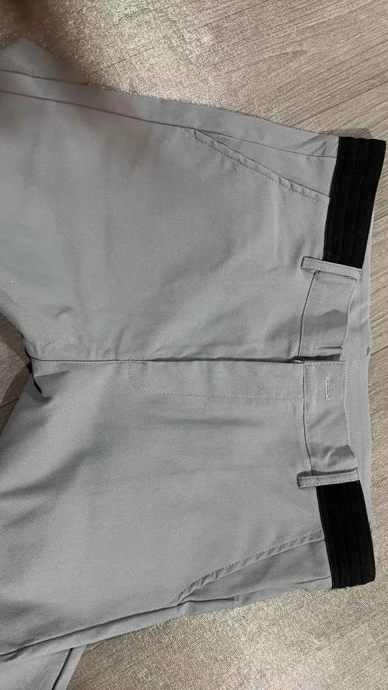 New Men's Casual Work Pants Business Cotton Trousers Spring Autumn Solid Color Pants Elegant Slim Fit Versatile Long Pants Male