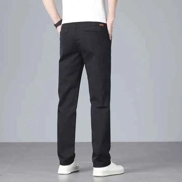 Men's casual pants 2025 New Spring and autumn casual straight business outdoor workwear thick cotton-like long pants