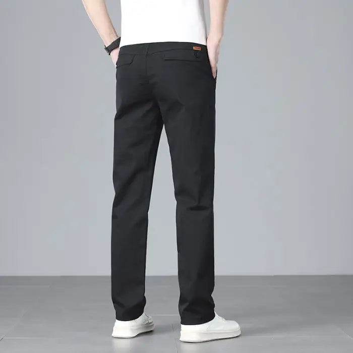 Men's casual pants 2025 New Spring and autumn casual straight business outdoor workwear thick cotton-like long pants