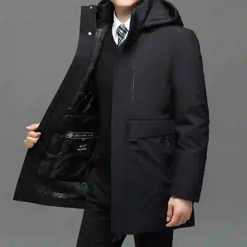 Men's Hooded Jackets Casual Outwear Long Parkas Men New Autumn Winter