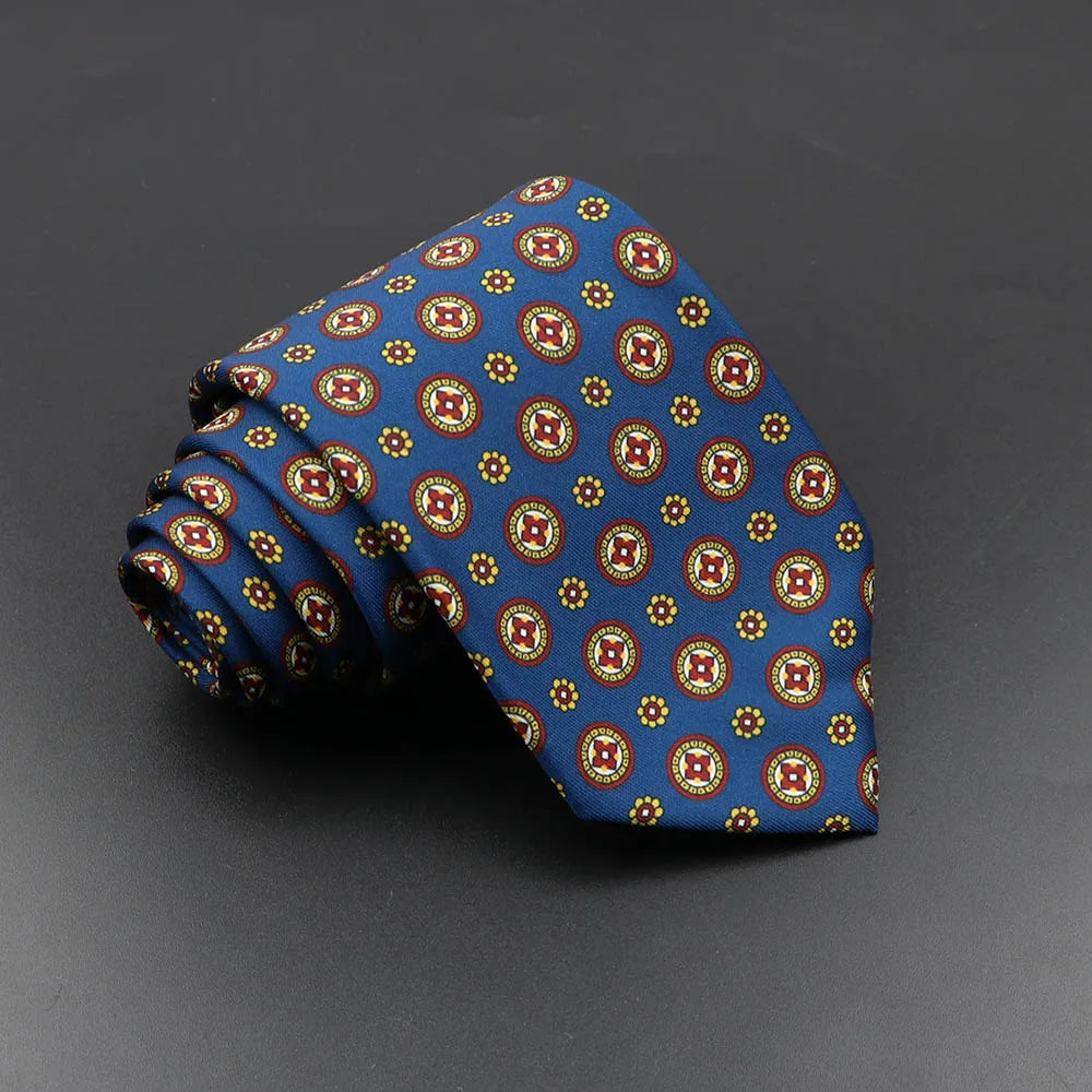 Men's Fashion Silk Tie 7. Soft Novelty Tie Blue Green Orange Color Tie