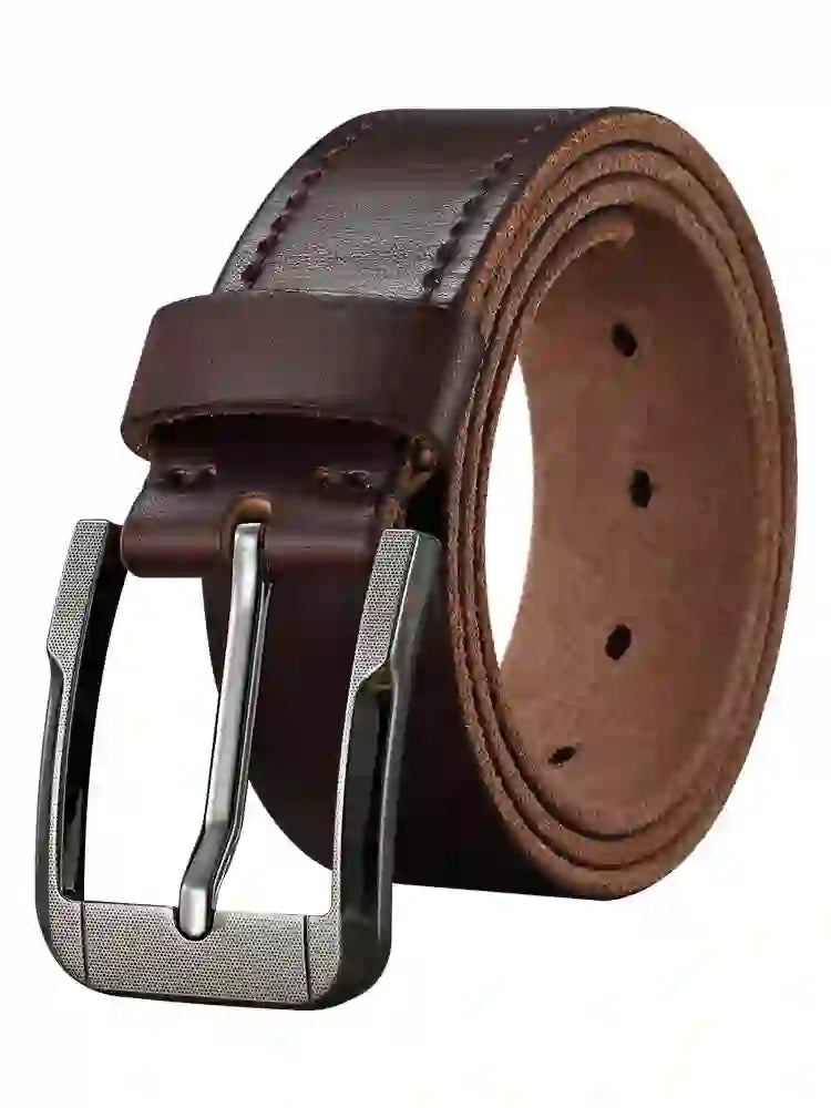 Belt men's genuine leather pin buckle men's leather belt business midd