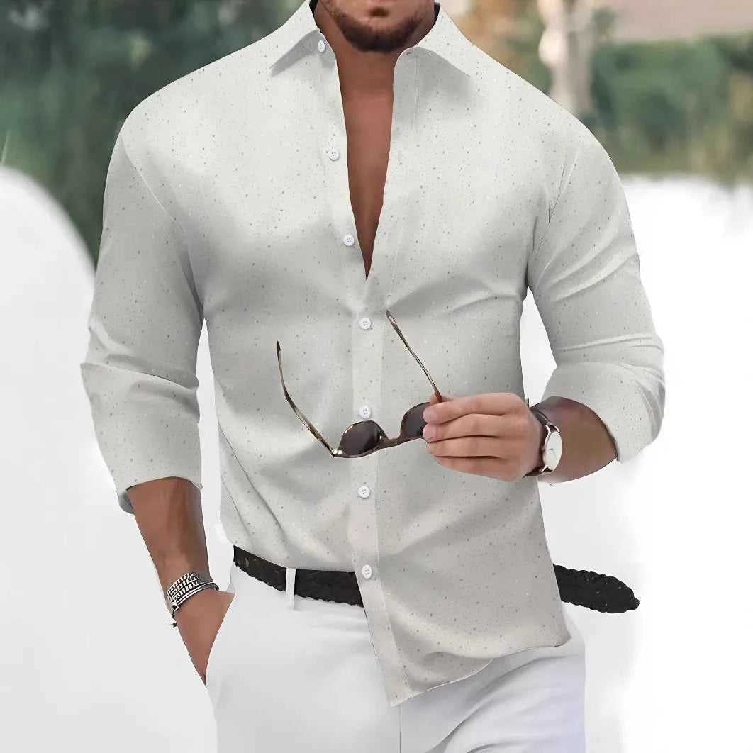 European and American men's shirts - Trendy sport and casual fashion - Decorated with gold printing - Casual wear style - Long s