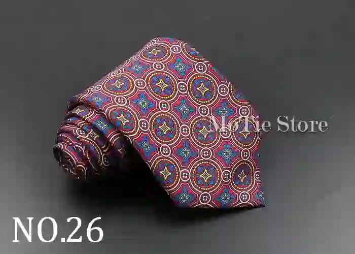 Men's Fashion Silk Tie 7. Soft Novelty Tie Blue Green Orange Color Tie