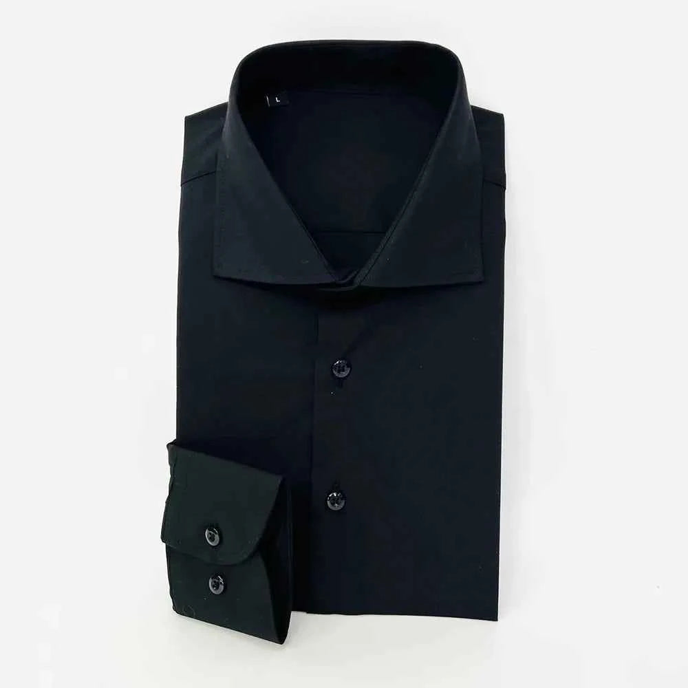 Mens Business Slim Casual Long-Sleeved Shirt 2025 Summer New Fashion Trend Solid Color Party Stage Formal Shirt Mens Clothing