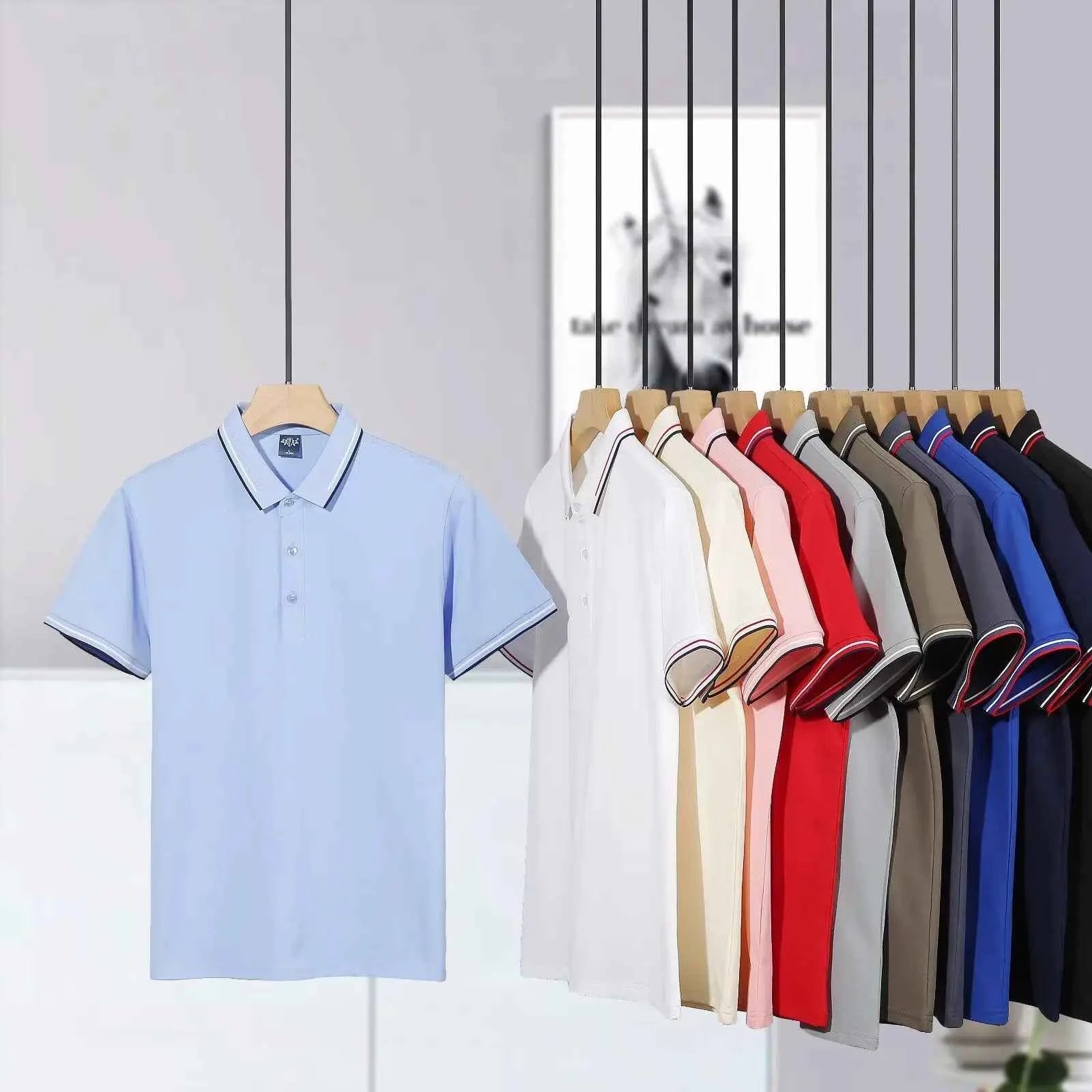Men's POLO T-shirt Short sleeve shirt 5XL high stretch ice silk summer business casual non-ironing solid color anti-wrinkle