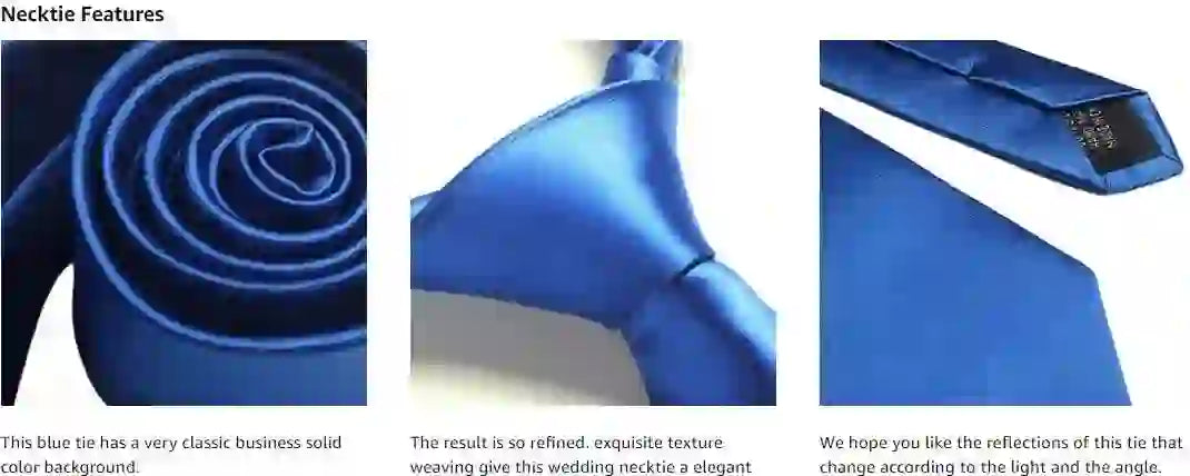 Men's Silk Tie Solid Red Blue Tie Cufflinks Gift box Formal Ties For M