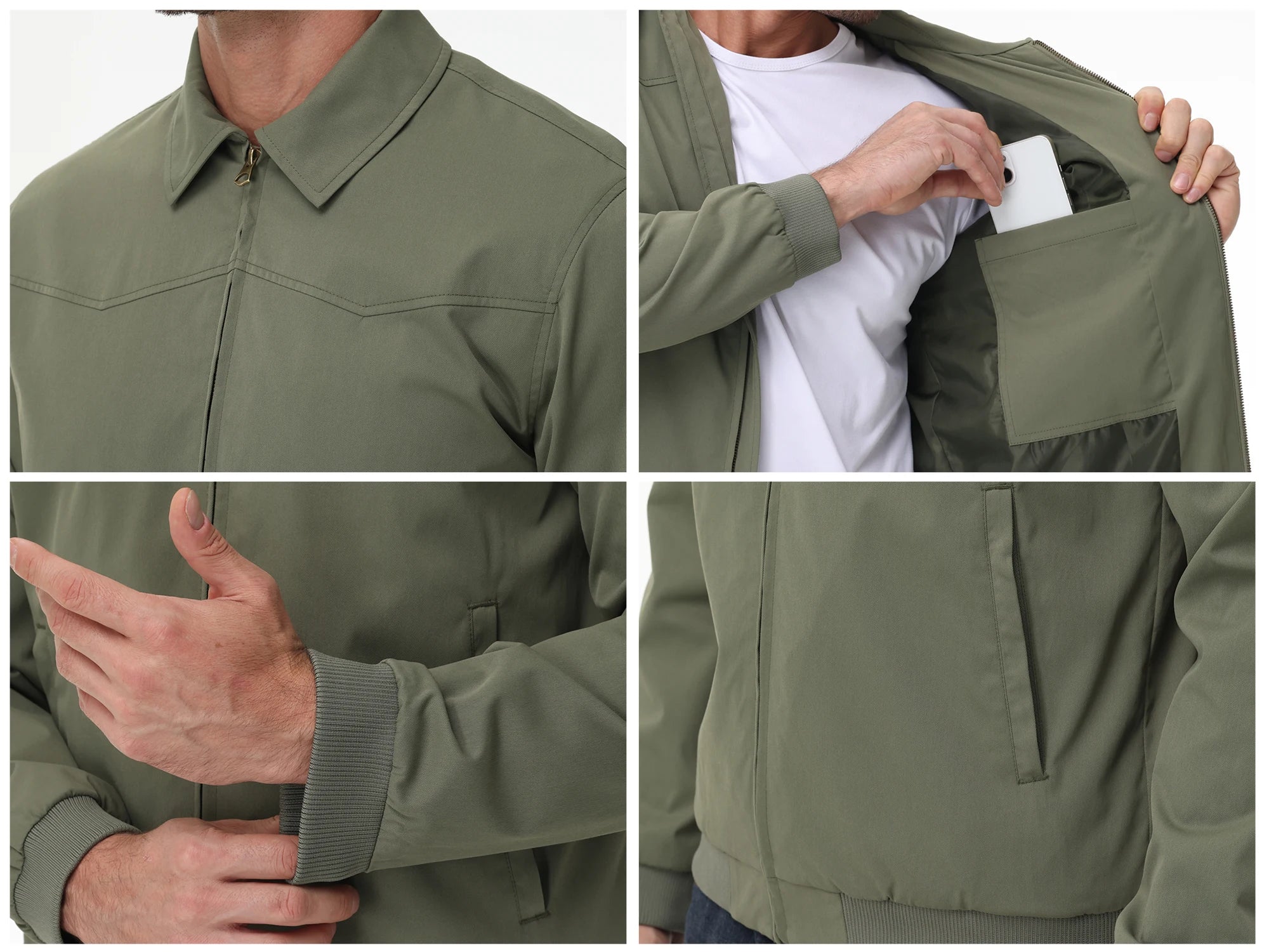 Men's Business Casua Jacket, Autumn Winter Windbreaker Waterproof Warm