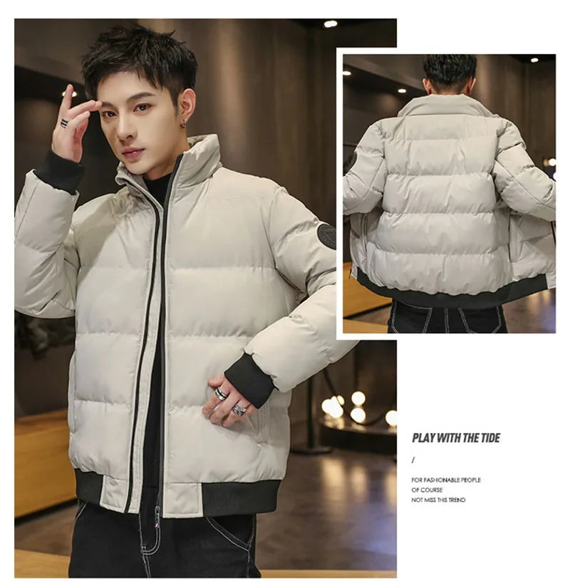 Puffer Jacket Men Warm Coats Thick Fashion Casual Winter Man Jackets C