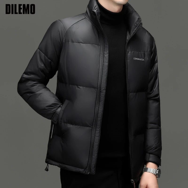 Top Grade Designer New Brand Men Parka Jacket Casual Fashion Hooded Pu