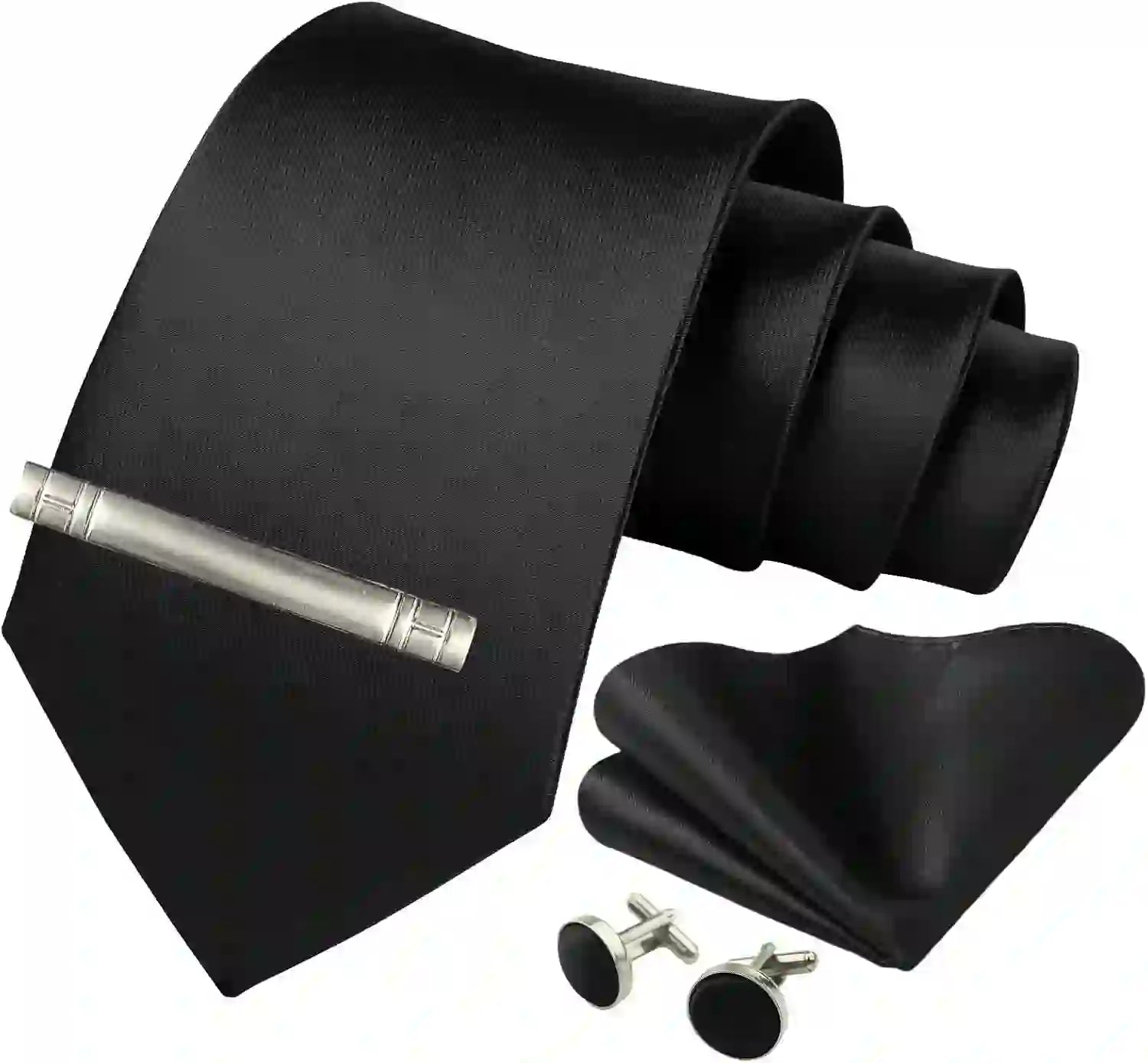 Men's Silk Tie Solid Red Blue Tie Cufflinks Gift box Formal Ties For M