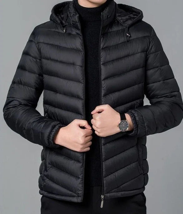 Man Padded Coat Hooded Down Jackets For Men Lightweight Puffer Padding