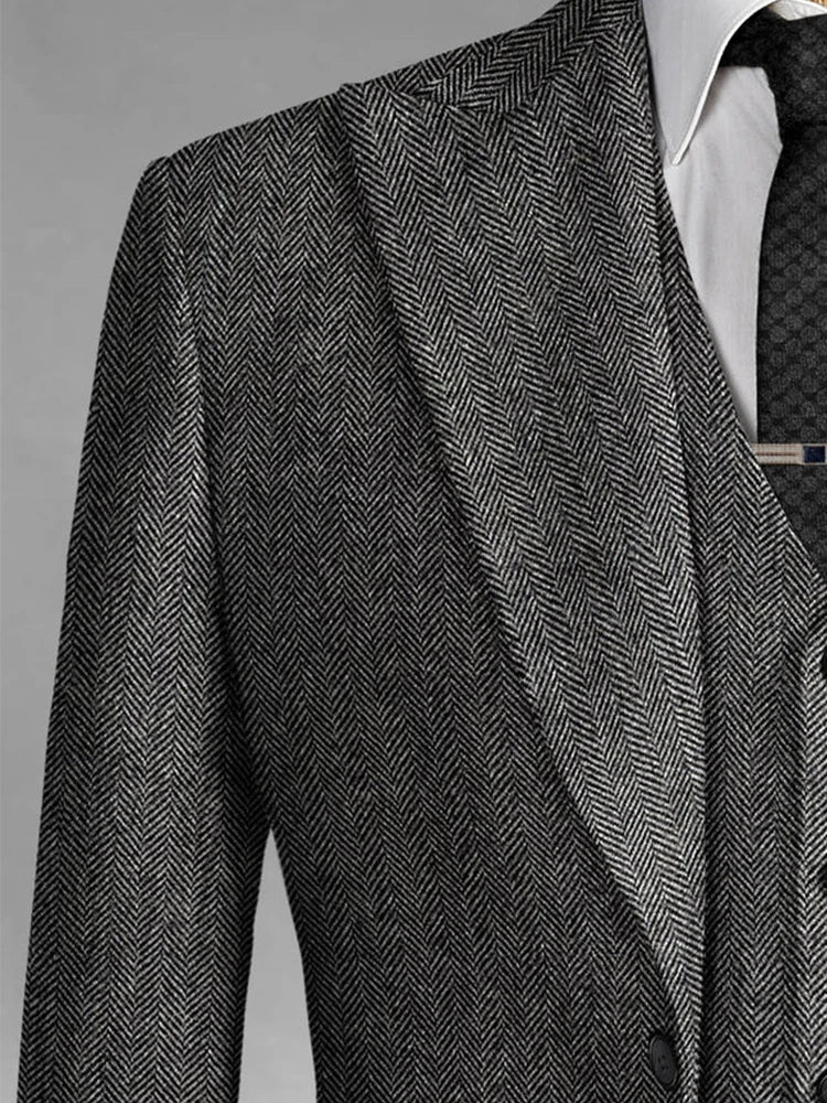 Wool 3 Piece Suit | Men’s Tweed Suit | Vintage Herringbone Jacket