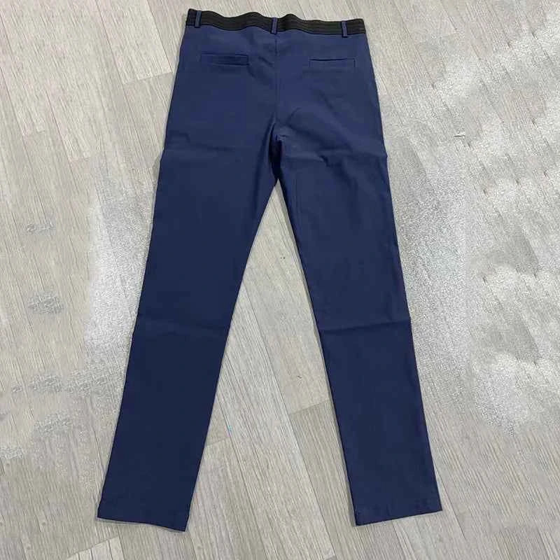 New Men's Casual Work Pants Business Cotton Trousers Spring Autumn Solid Color Pants Elegant Slim Fit Versatile Long Pants Male