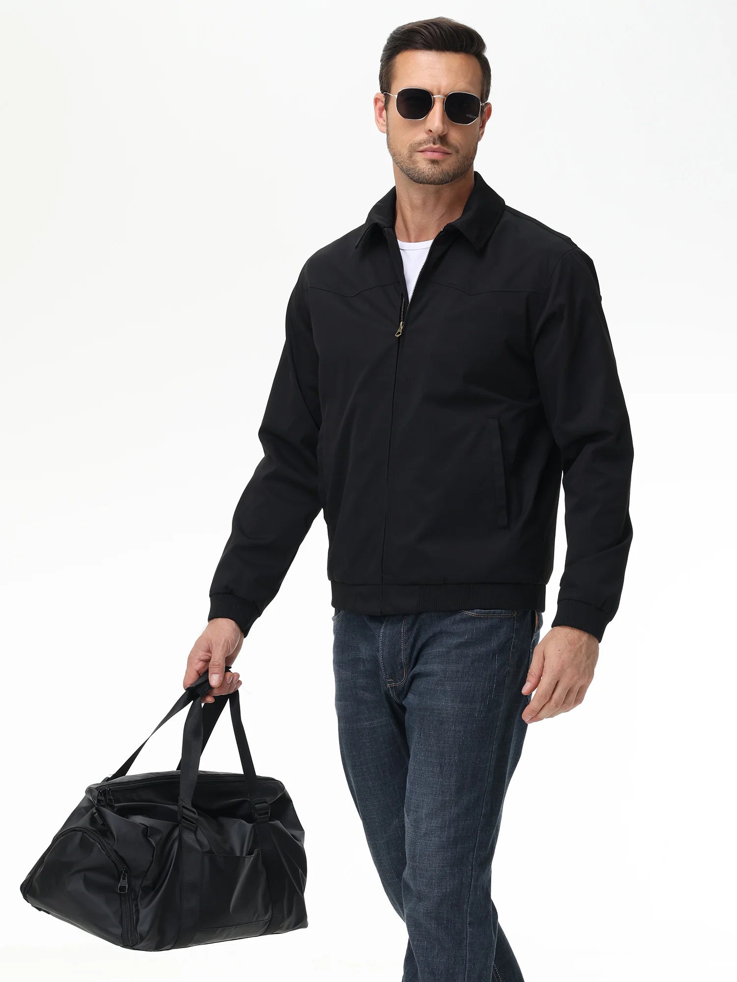 Men's Business Casua Jacket, Autumn Winter Windbreaker Waterproof Warm