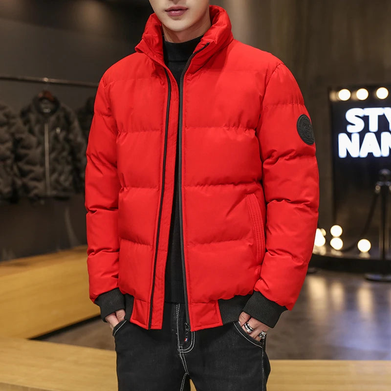 Puffer Jacket Men Warm Coats Thick Fashion Casual Winter Man Jackets C