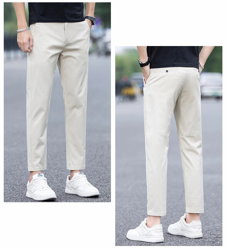 Men's Clothes Spring Summer Thin Casual Pants Men Slim Fashion Stretch