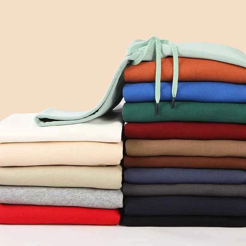 Oversized Basic Hoodie Men 450g Fleece thicken Loose Solid Unisex Autumn Winter Warm Women Sweatshirts Hooded Pullovers Male Top