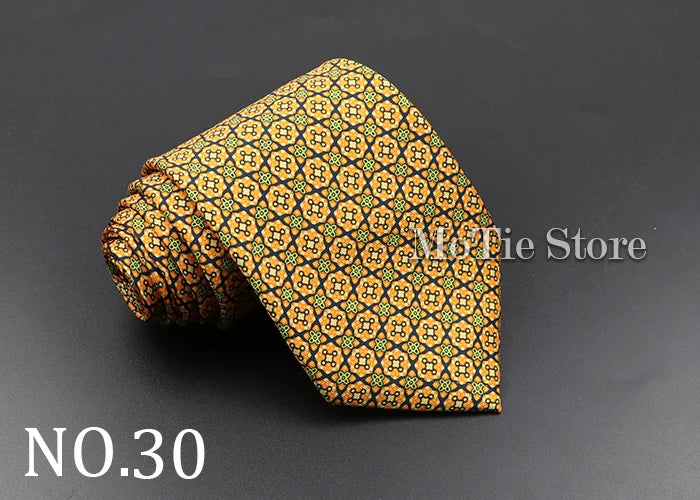 Men's Fashion Silk Tie 7. Soft Novelty Tie Blue Green Orange Color Tie