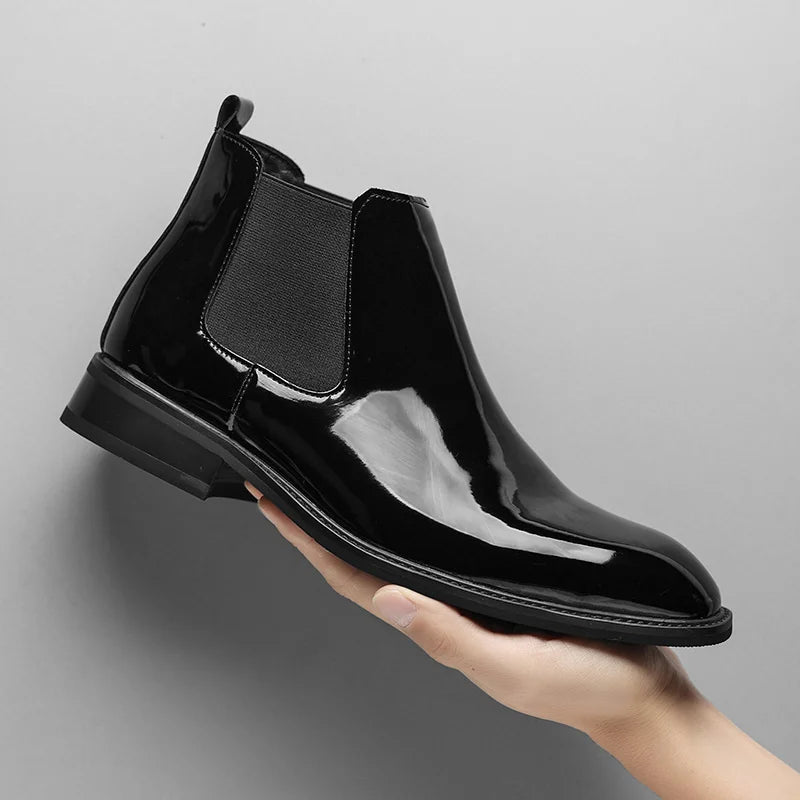 Black Chelsea Boots | Men’s Ankle Boots | Vintage Patent Leather