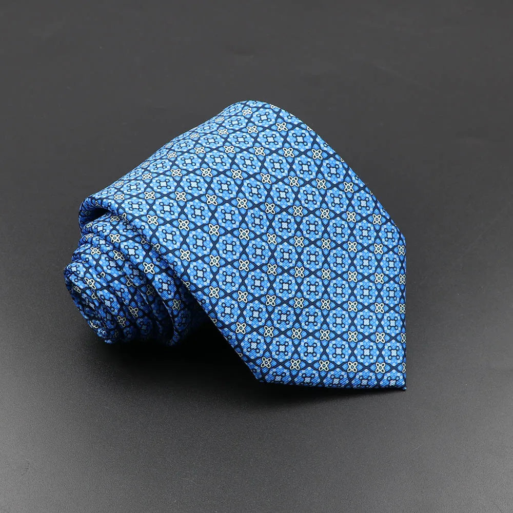 Men's Fashion Silk Tie 7. Soft Novelty Tie Blue Green Orange Color Tie