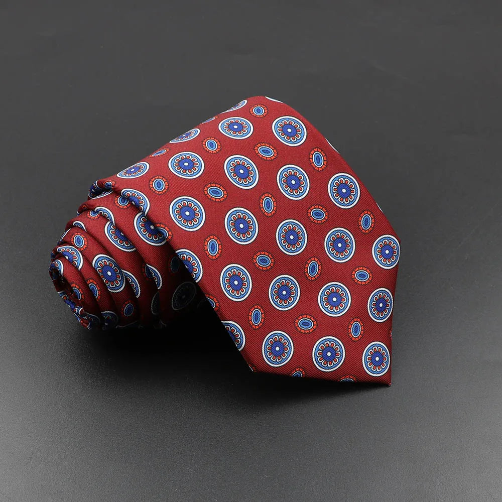 Men's Fashion Silk Tie 7. Soft Novelty Tie Blue Green Orange Color Tie