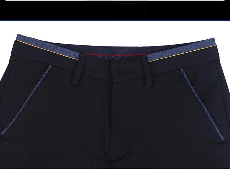 Men's Elastic Straight Pants Business Casual Long Suit Pants Male Form