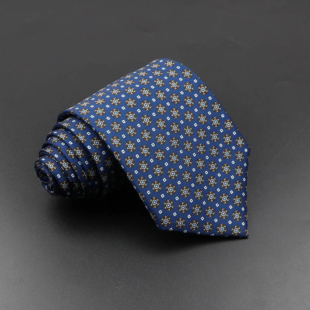 Men's Fashion Silk Tie 7. Soft Novelty Tie Blue Green Orange Color Tie