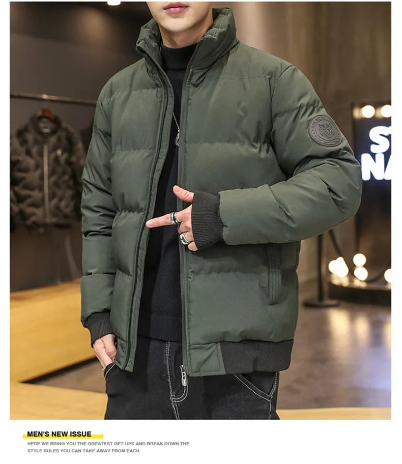 Puffer Jacket Men Warm Coats Thick Fashion Casual Winter Man Jackets C