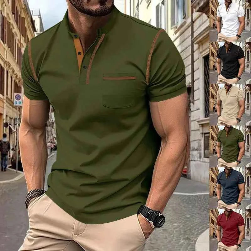 Summer Fashion Casual Short-sleeved Polo Shirt for Men Polo Simple Breathable Comfortable Top for Men Mens T Shirts