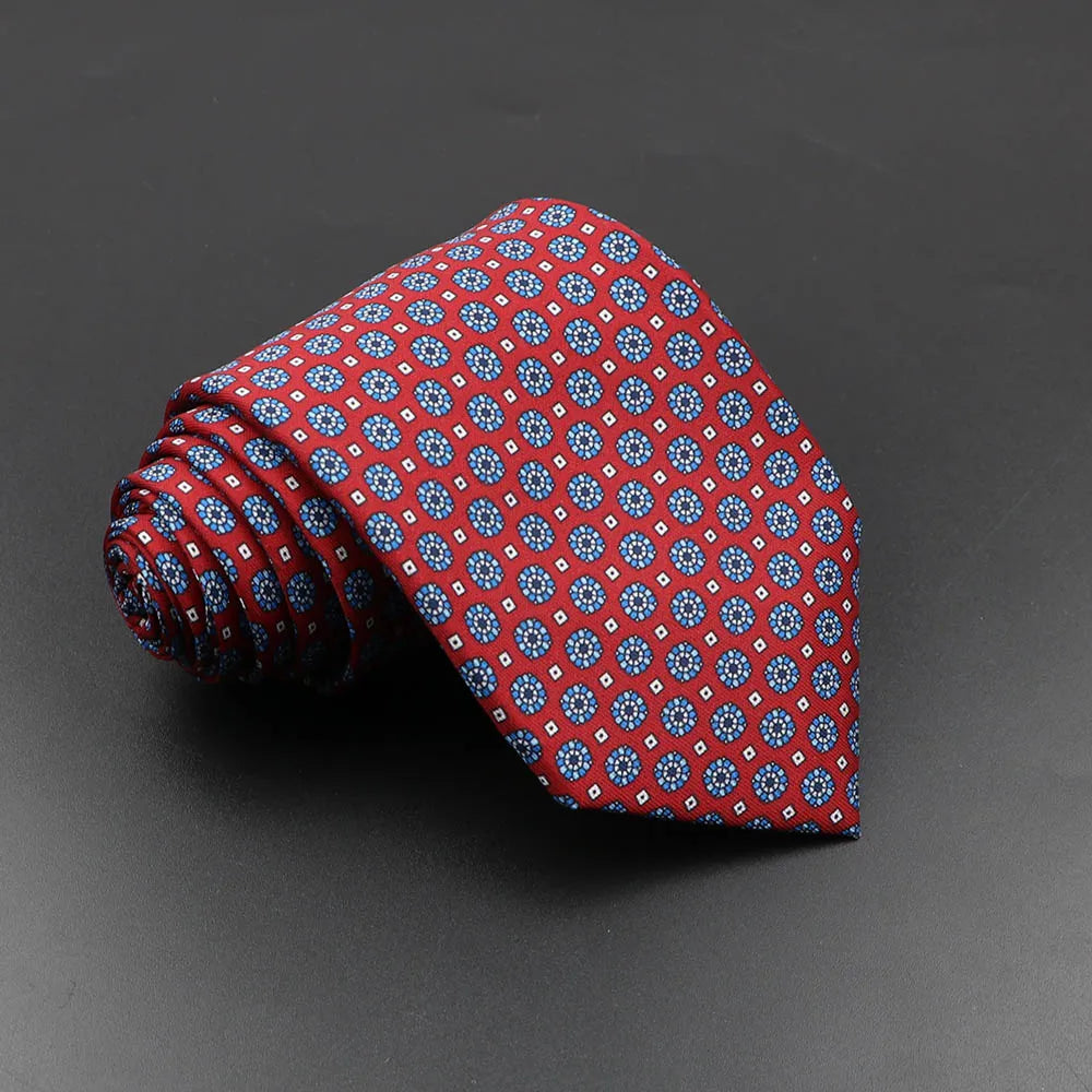 Men's Fashion Silk Tie 7. Soft Novelty Tie Blue Green Orange Color Tie
